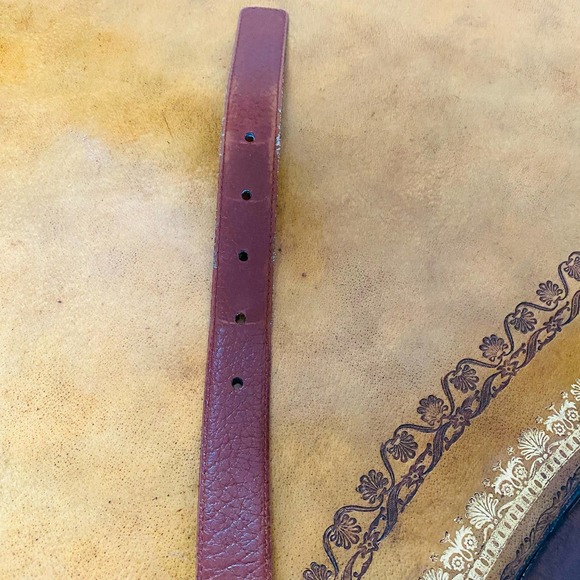 Grosvenor Pebbled Leather Brown Simple Classic Belt Made in England Belt Size 34 - Picture 3 of 4